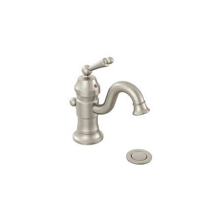 Moen Brushed Nickel One-Handle Bathroom Faucet S411BN